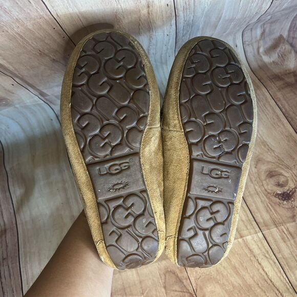 UGG slippers shoes Womens 8 beige Ansley chestnut moccasin house shoe comfort - Picture 9 of 12